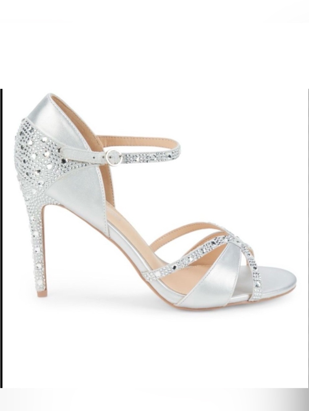 Daisy Special Occassion Silver & Rhinestone High Heels by Lauren Lorraine. NIB